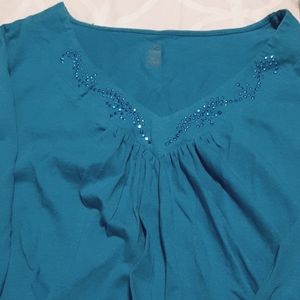 Teal plus Size Top